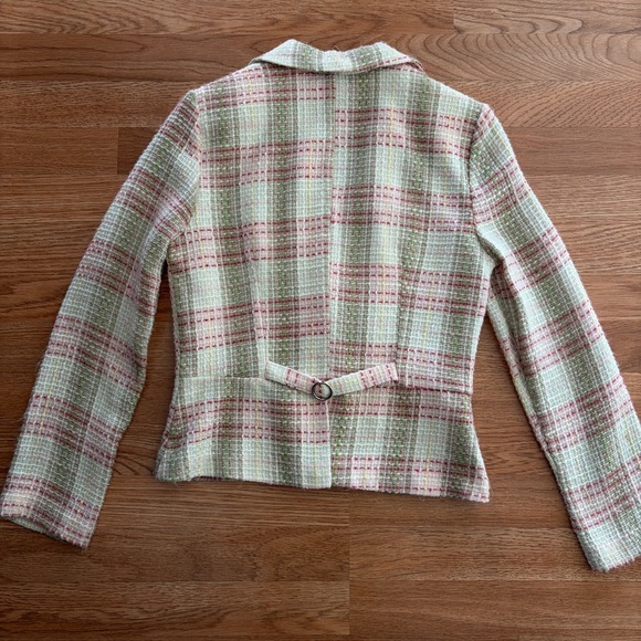 Alyn Paige Plaid Blazer - Green and Pink - Picture 3 of 4
